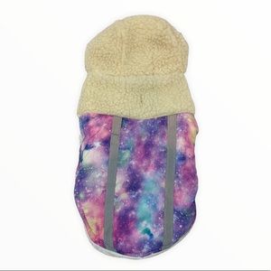 NEW Fetchwear Dog Space Galaxy Jacket Reflective XS Faux Sherpa Lined Hood